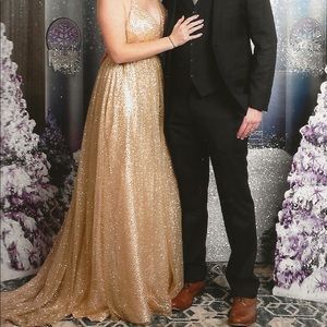 Elegant Gold Prom Dress